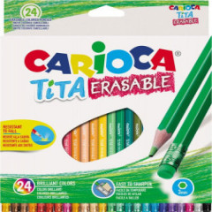 ΞΥΛΟΜΠΟΓΙΕΣ TITA ΜΕ ΓΟΜΑ 3MM 24 ΧΡΩΜΑΤΑ ERASABLE CARIOCA 42938