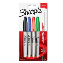 SHARPIE ΜΑΡΚΑΔΌΡΟΙ ΖΩΓΡΑΦΙΚΉΣ FINE STD COLOURS BLISTER 4 ΤΕΜ