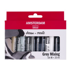 AMSTERDAM SET 6X 20 ML GREY MIXING