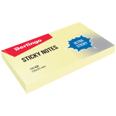 STICKY NOTES ULTRA STICKY', 125 X 75 MM, 100 CARDSBERLINGO, PASTEL YELLOW