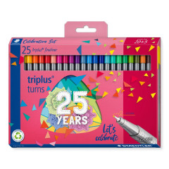 ΜΑΡΚΑΔΟΡΟΙ ΤΡΙΓΩΝΟΙ ΣΕΤ 25ΤΕΜ TRIPLUS FINELINER BIRTHDAY STAEDTLER