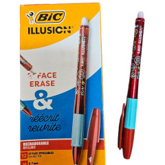 ΣΤΥΛΟ BIC ΣΒΗΝΟΜΕΝΟ ΚΟΚΚΙΝΟ ILLUSIC 0,7ΜΜ  (ΣΥΣΚ-12ΤΕΜ)