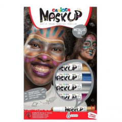 ΧΡΩΜΑΤΑ ΠΡΟΣΩΠΟΥ METALLIC  CARIOCA FACE PAINT  ΣΕΤ 6 ΤΕΜ