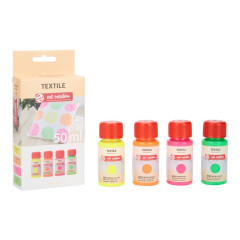 ΧΡΩΜΑΤΑ ΓΙΑ ΥΦΑΣΜΑ TEXTILE  ΣΕΤ 4Χ50ML NEON