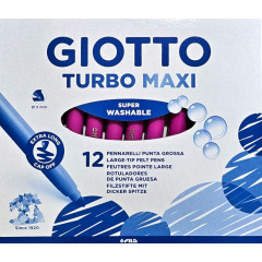 ΜΑΡΚΑΔΟΡΟΙ ΖΩΓΡΑΦΙΚΗΣ ΧΟΝΔΡΟΙ MAGENTA 12ΤΕΜ GIOTTO TURBO MAXI ΠΛΕΝΟΜΕΝΟΙ