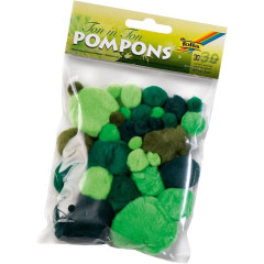 ΠΟΜΠΟΜ COLOUR TONE MIX 30ΤΕΜ GREEN ΔΙΑΦΟΡΑ ΜΕΓΕΘΗ FOLIA