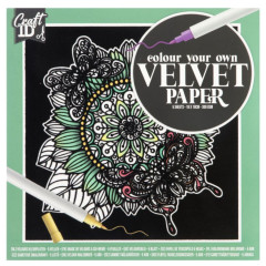 COLOURING PAPER VELVET 18X18CM 5ΦΥΛΛΑ 2 ΣΧΕΔΙΑ