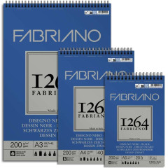 ΜΠΛΟΚ ΣΠΙΡΑΛ  A5 F-1264 200GR  BLACK  ΖΩΓΡΑΦΙΚΗΣ - 20 Φύλλα FABRIANO