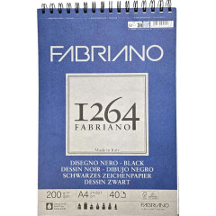 ΜΠΛΟΚ ΣΠΙΡΑΛ  A4 1264  200GR  BLACK  ΖΩΓΡΑΦΙΚΗΣ- 40 ΦΥΛΛΑ FABRIANO