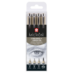 ΜΑΡΚΑΔΟΡΑΚΙΑ Pigma Micron Cool Gray Set 4 (3 FINELINERS 1 BRUSH PENS)