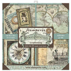 ΜΠΛΟΚ SCRAPBOOKING STAMPERIA 30,5Χ30,5CM 22Φ DOUBLE FACE - VOYAGES FANTASTIQUES