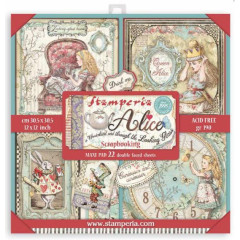 ΜΠΛΟΚ SCRAPBOOKING STAMPERIA 30,5Χ30,5CM 22Φ DOUBLE FACE - ALICE IN WONDERLAND