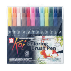 ΜΑΡΚΑΔΟΡΟΙ SAKURA KOI COLOUR BRUSH PEN  ΣΕΤ 12ΤΕΜ