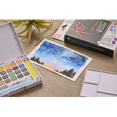 KOI WATERCOLORS POCKET FIELD SKETCH BOX 24 IRIDESCENT MEDIUM