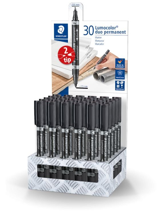 ΜΑΡΚΑΔΟΡΟΣ ΑΝΕΞΙΤΗΛΟΣ 2 ΜΥΤΕΣ F & M LUMOCOLOR STAEDTLER Black 348-9