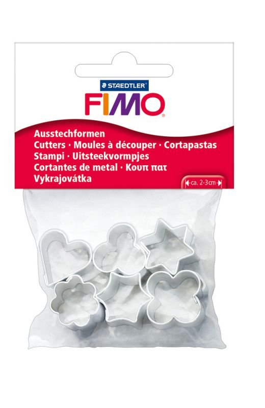 00532-1 ΣΕΤ ΚΑΛΟΥΠΙΑ ΜΕΤΑΛΛΙΚΑ 2-3CM 6ΤΕΜ FIMO - Image 1