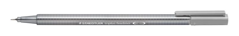 02486-1 ΜΑΡΚΑΔΟΡΟΣ ΤΡΙΓΩΝΟΣ TRIPLUS FINELINER STAEDTLER Light grey 334-82 (ΣΥΣΚ-10ΤΕΜ) - Image 1