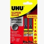 ΚΟΛΛΑ UHU SUPER GLUE 3GR 1&1Δ BL (12TEM)