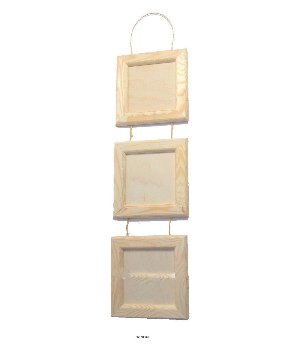 ΞΥΛΙΝΕΣ ΚΟΡΝΙΖΕΣ ΕΝΙΑΙΕΣ 3ΤΕΜ 3Χ(19cmX19cm & σχοινι)