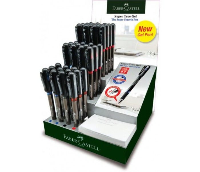 25500-1 ΒΙΤΡΙΝΑ ΣΤΥΛΟ SUPER TRUE GEL 0.7mm 40ΤΕΜ 20 ΜΠΛΕ, 10 ΚΟΚ, 10 ΜΑΥΡΑ FABER CASTELL - Image 1