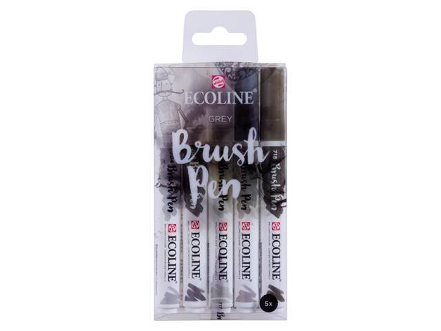 27293-1 ECOLINE BRUSHPEN ROYAL TALENS ΣΕΤ 5TEM Grey - Image 1