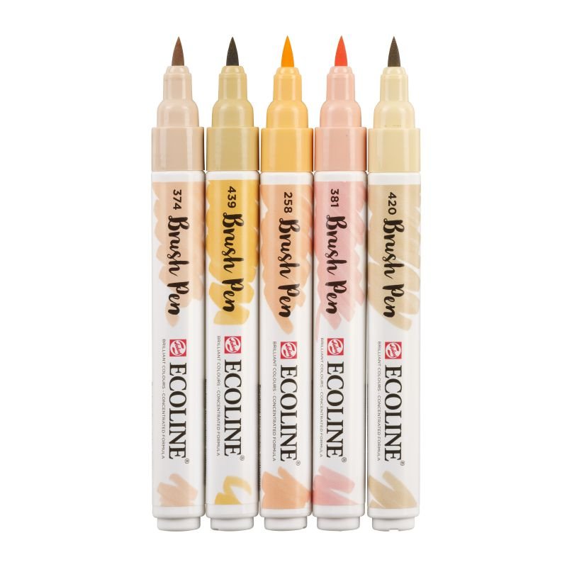 ECOLINE BRUSHPEN ROYAL TALENS ΣΕΤ 5TEM Beige Pink