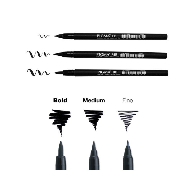 29746-1 ΜΑΡΚΑΔΟΡΑΚΙΑ PIGMA BRUSH PEN ΣΕΤ3(FINE/MEDIUM/BOLD) - Image 1