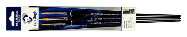 31192-1 ΣΕΤ ΠΙΝΕΛΟ ΛΑΔΙ/ΑΚΡΥΛΙΚΟ S295 3TEM VAN GOGH ΣΤΡΟΓΓΥΛΟ (SIZE 8,12,16) - Image 1