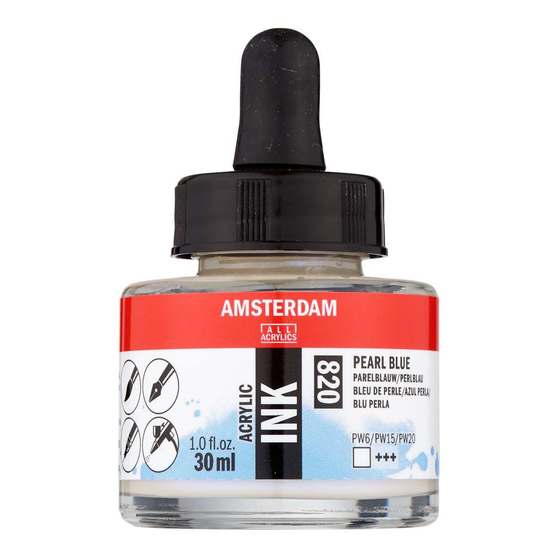 32123-1 ΜΕΛΑΝΙ INK AMSTERDAM 30ml 820 PEARL BLUE (ΣΥΣΚ-3TEM) - Image 1