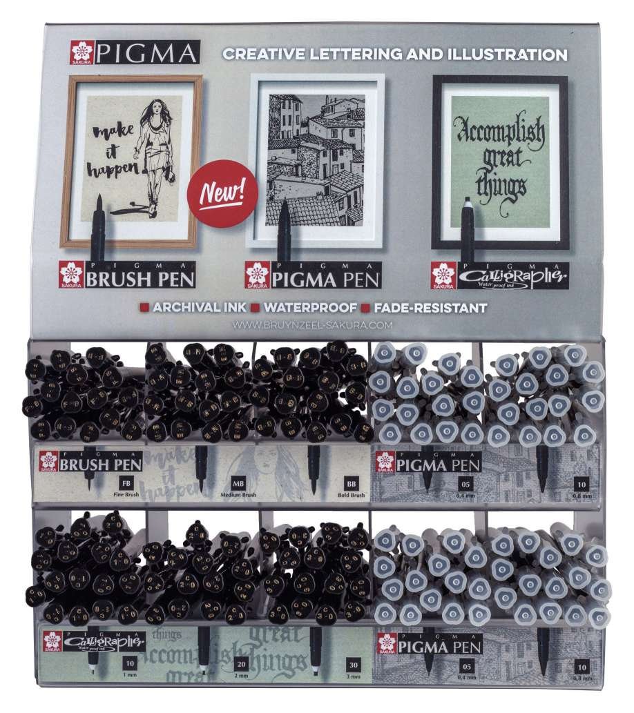 32146-1 ΜΑΡΚΑΔΟΡΟΙ PIGMA ΒΙΤΡΙΝΑ 150ΤΕΜ-BRUSH PEN-PIGMA PEN- CALLIGRAPHE (ΣΥΣΚ-150ΤΕΜ) - Image 1