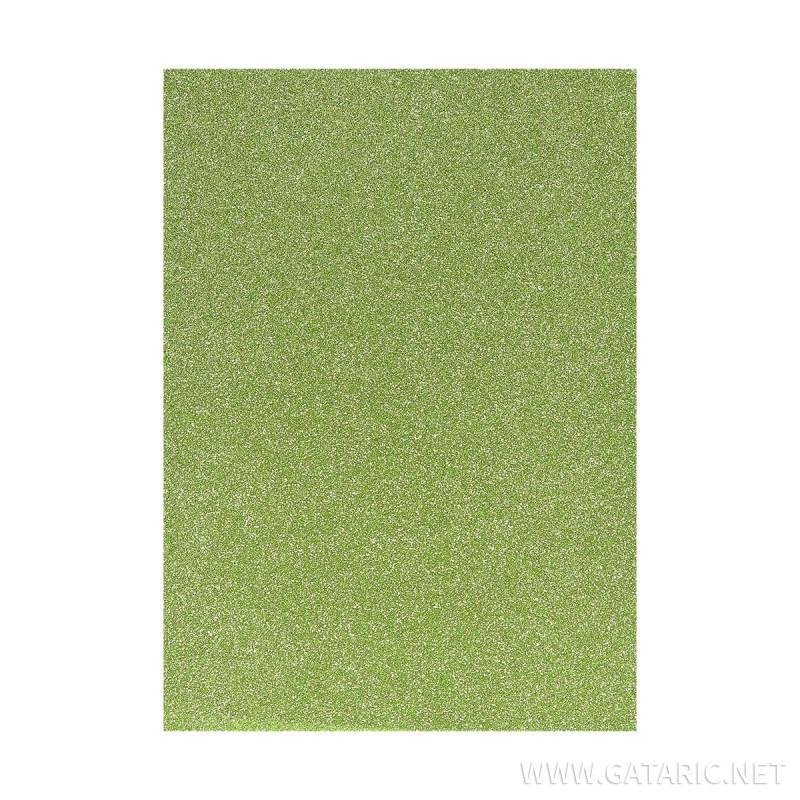 32280-1 ΑΦΡΩΔΕΣ ΦΥΛΛΟ GLITTER LEMON GREEN Α4 210x297mm 2,0 mm (ΣΥΣΚ-10ΤΕΜ) - Image 1