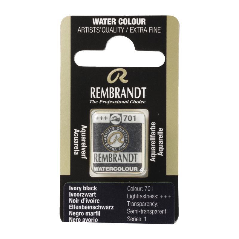 58910-1 ΠΑΣΤΙΛΙΕΣ ΑΚΟΥΑΡΕΛΑΣ REMBRANDT S1 701 Ivory Black - Image 1