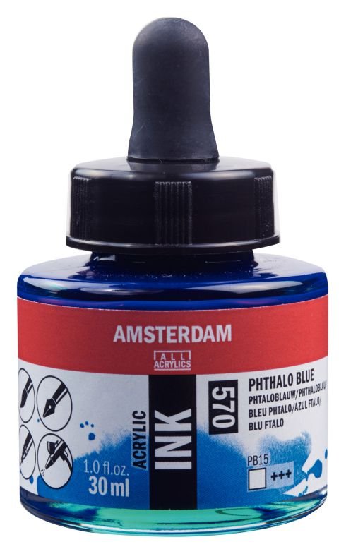 59363-1 ΜΕΛΑΝΙ INK AMSTERDAM 30ml 570 PHTHALO BLUE (ΣΥΣ-3TEM) - Image 1