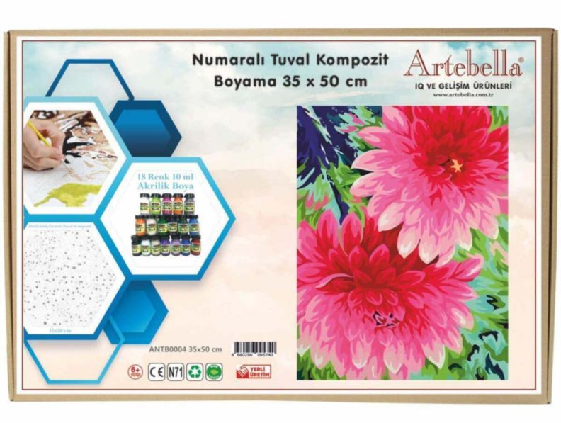 59982-1 ΚΑΜΒΑΣ ΖΩΓΡΑΦΙΚΗΣ ΜΕ ΑΡΙΘΜΗΣΗ 35Χ50CM "ΛΟΥΛΟΥΔΙ" ΜΑΖΙ ΜΕ ΑΚΡΥΛΙΚΑ ΧΡΩΜΑΤΑ, ΠΙΝΕΛΑ ΚΑΙ ΠΑΛΕΤΑ - Image 1