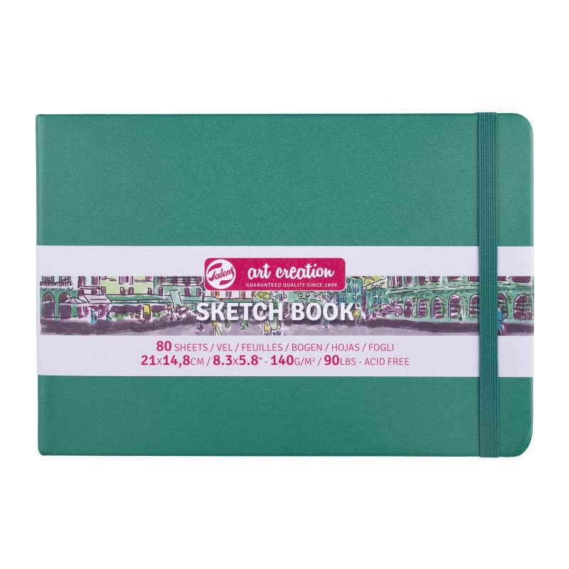 ΜΠΛΟΚ ΣΧΕΔΙΟΥ 15x21 Forest Green ΠΛΑΓΙΟ ΜΕ ΛΑΣΤΙΧΟ ART CREATION 140g 80 ΦΥΛΛΑ