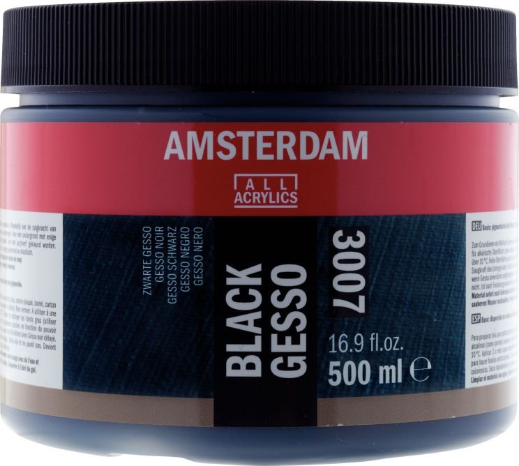60656-1 AMSTERDAM GESSO BLACK 3007 500ml - Image 1