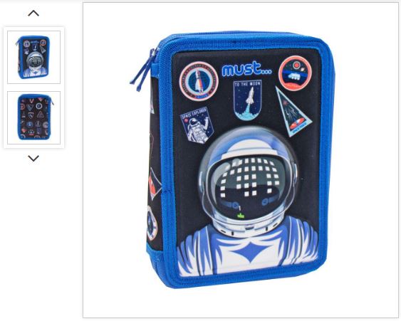 61363-1 ΣΧΟΛΙΚΗ ΚΑΣΕΤΙΝΑ ΔΙΠΛΗ ΓΕΜΑΤΗ "ASTRONAUT" MUST - Image 1