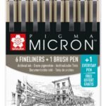 ΣΕΤ ΜΑΡΚΑΔΟΡΟΙ SAKURA PIGMA MICRON 7 ΜΕΓΕΘΗ BLACK+ 1 PN