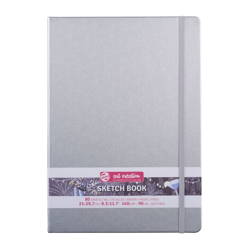 ΜΠΛΟΚ ΣΧΕΔΙΟΥ 21x30 Shiny Silver ΜΕ ΛΑΣΤΙΧΟ ART CREATION 140g 80 ΦΥΛΛΑ
