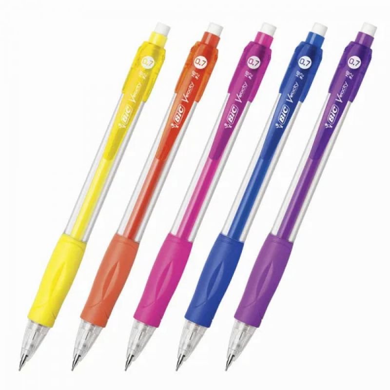 62056-1 ΜΟΛΥΒΙ ΜΗΧΑΝΙΚΟ BIC VELOCITY 0.7mm ΜΠΛΕ-ΚΟΚΚΙΝΟ-ΚΙΤΡΙΝΟ-ΜΩΒ (ΣΥΣΚ-12τεμ) - Image 1