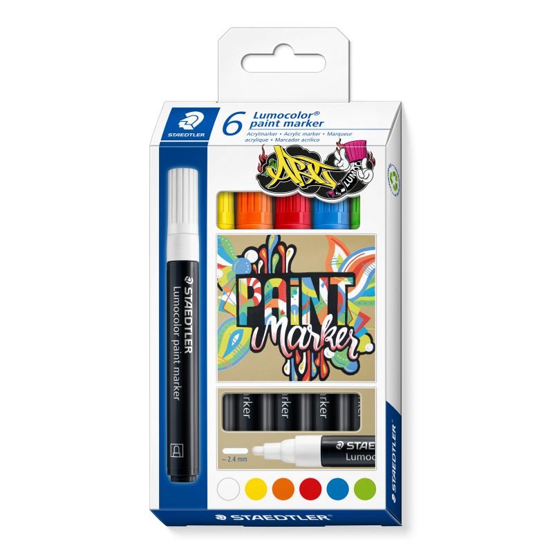 ΣΕΤ ΜΑΡΚΑΔΟΡΟΙ ΑΚΡΥΛΙΚΟΙ LUMOCOLOR STAEDTLER 6ΤΕΜ