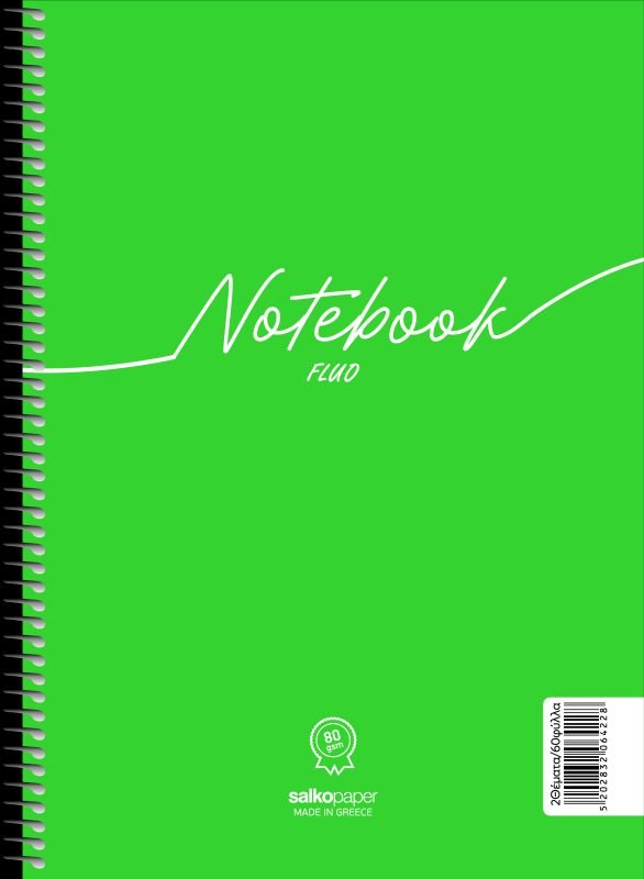 ΤΕΤΡΑΔΙΟ ΣΠΙΡΑΛ "NOTEBOOK FLUO" 17x25/60ΣΕΛ-1 ΘΕΜΑ