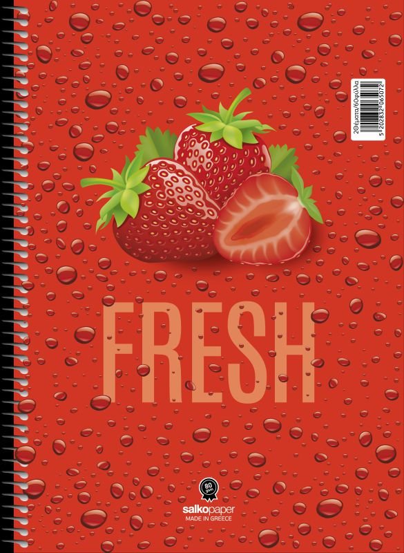 63999-1 ΤΕΤΡΑΔΙΟ ΣΠΙΡΑΛ "FRESH" 17x25/240ΣΕΛ-4 ΘΕΜΑΤΑ (ΣΥΣΚ-6ΤΕΜ) - Image 1
