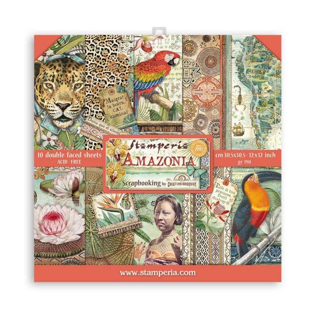 64333-1 ΜΠΛΟΚ SCRAPBOOKING STAMPERIA 30,5Χ30,5CM 10Φ - AMAZONIA - Image 1