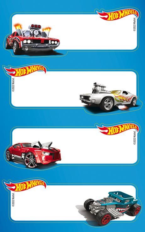 ΕΤΙΚΕΤΕΣ ΑΥΤΟΚΟΛΛΗΤΕΣ ΣΧΟΛΙΚΕΣ HOT WHEELS BSB