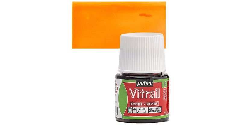 64479-1 ΣΜΑΛΤΟ (ENAMEL) VITRAIL Orange 45ml TRANSPARENT PEBEO - Image 1