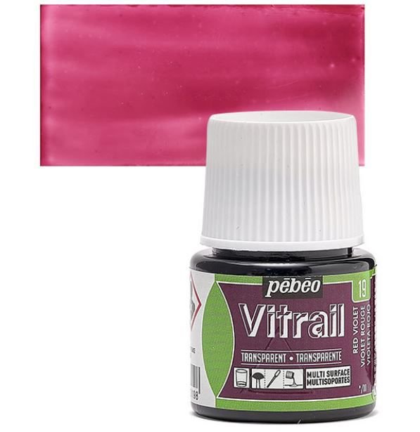 64482-1 ΣΜΑΛΤΟ (ENAMEL) VITRAIL Red Violet 45ml TRANSPARENT PEBEO - Image 1