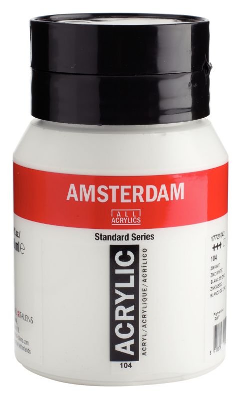 64836-1 ΑΚΡΥΛΙΚΟ AMSTERDAM 500ml No.104 Zinc White - Image 1