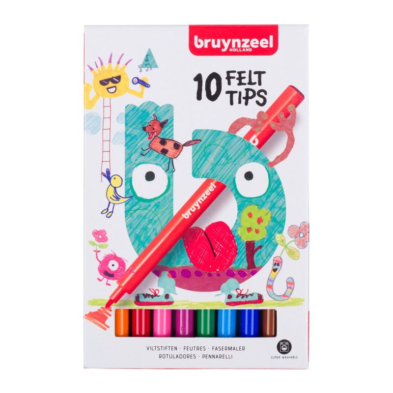 65107-1 ΣΕΤ ΜΑΡΚΑΔΟΡΟΙ 10ΤΕΜ FELT TIPS BRUYNZEEL - Image 1