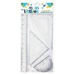 ΣΕΤ ΓΕΩΜΕΤΡΙΚΟ ΔΙΑΦΑΝΟ 4ΤΕΜ (30cm ΧΑΡΑΚΑΣ/2 ΤΡΙΓΩΝΑ/ΜΟΙΡΟΓΝΩΜΟΝΙΟ)